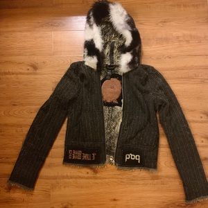 RARE Custo Barcelona Winter Fur-Hood Jacket